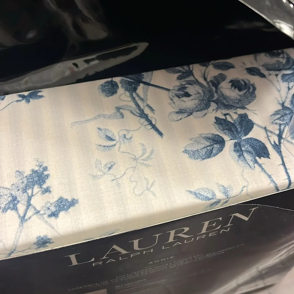 Ralph Lauren Annie Full / Queen Duvet Set new blue Duvet and 2 Standard Shams